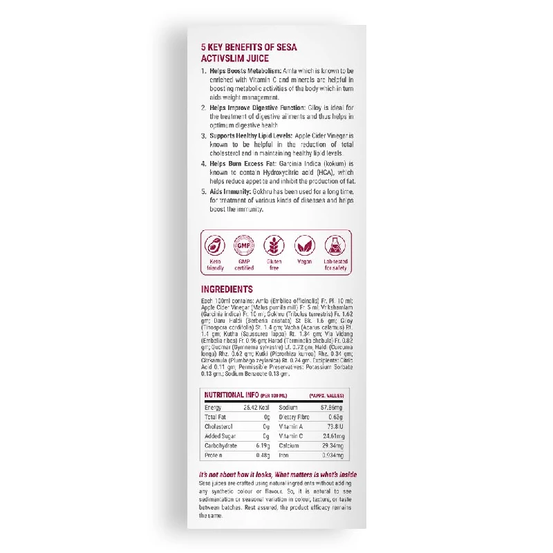 SESA Ayurvedic Activslim Juice, 1000 ml-7.webp